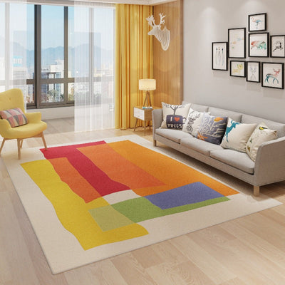 Simple Rainbow Children's Room Climbing Rug Water-Absorbent Non-Slip Imitation Cashmere Carpet - Korvel