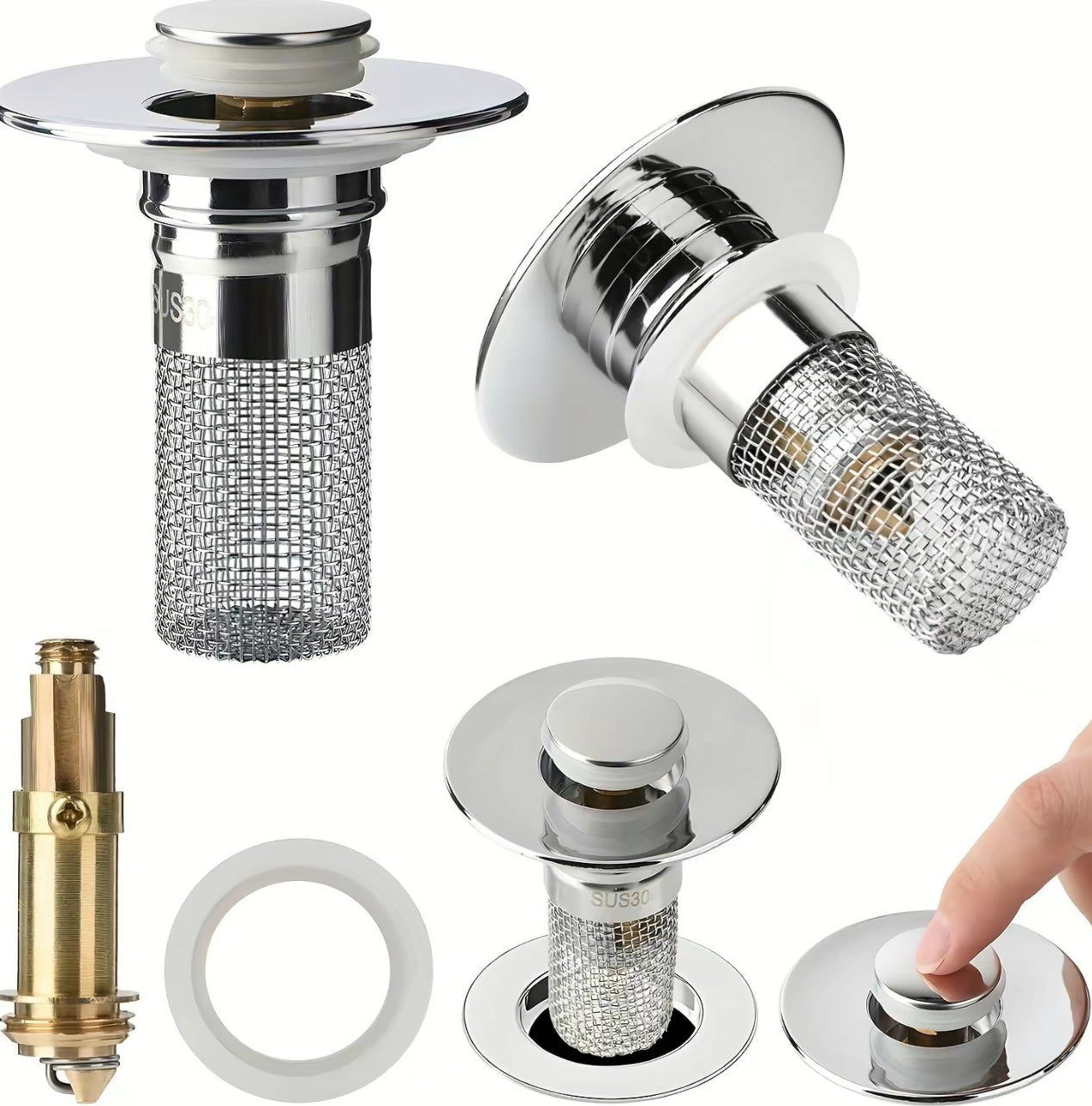 Premium Drain Sink Stopper with Hair Catching Filter