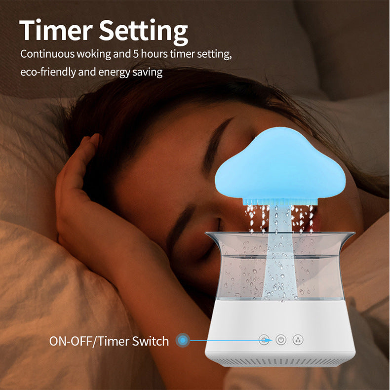 New Designed Cool Mist Essential Oil 7 Colors LED Night Light Wood Grain Cloud Rain Water Air Humidifier - Korvel