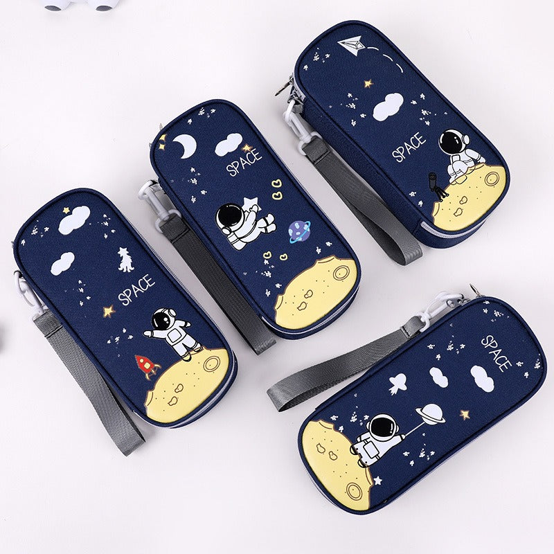 Pencil Case For Elementary School Students Pencil Case Large Capacity Children Simple Multifunctional Universe Star Stationery Box - Korvel