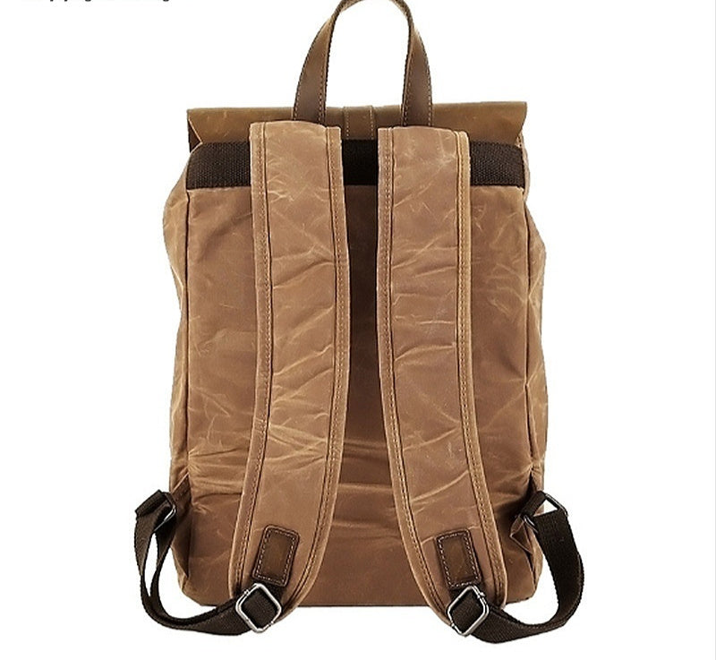 Mochila Casual de Cuero Crazy Horse Impermeable