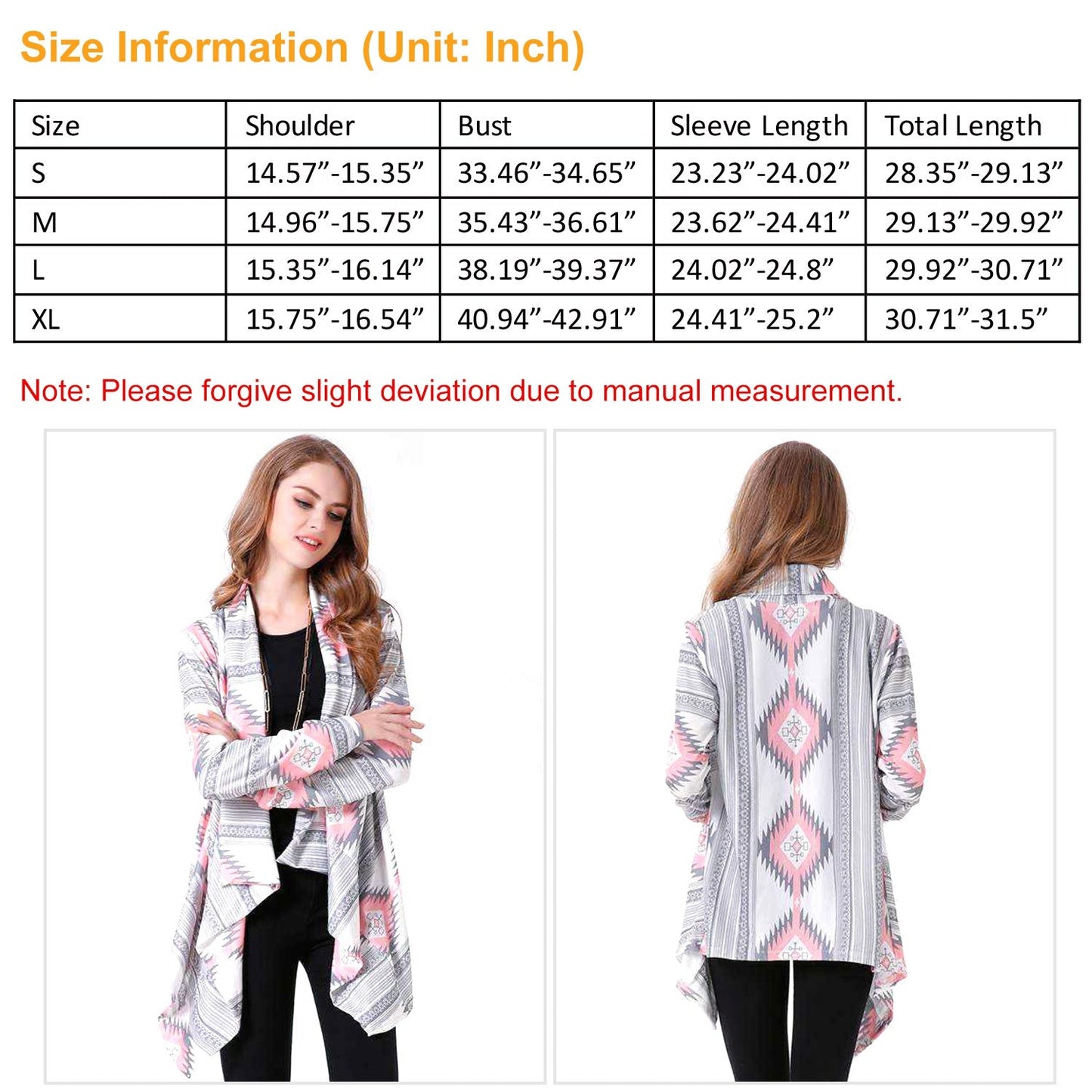 Women's Open Front Long Sleeve Cardigan - Lightweight & Breathable