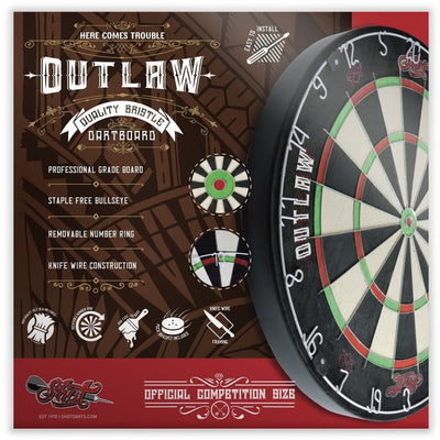 Premium Outlaw Self-Healing Bristle Dartboard - Korvel