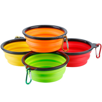GBruno 4Pcs Silicone Collapsible Dog Bowls