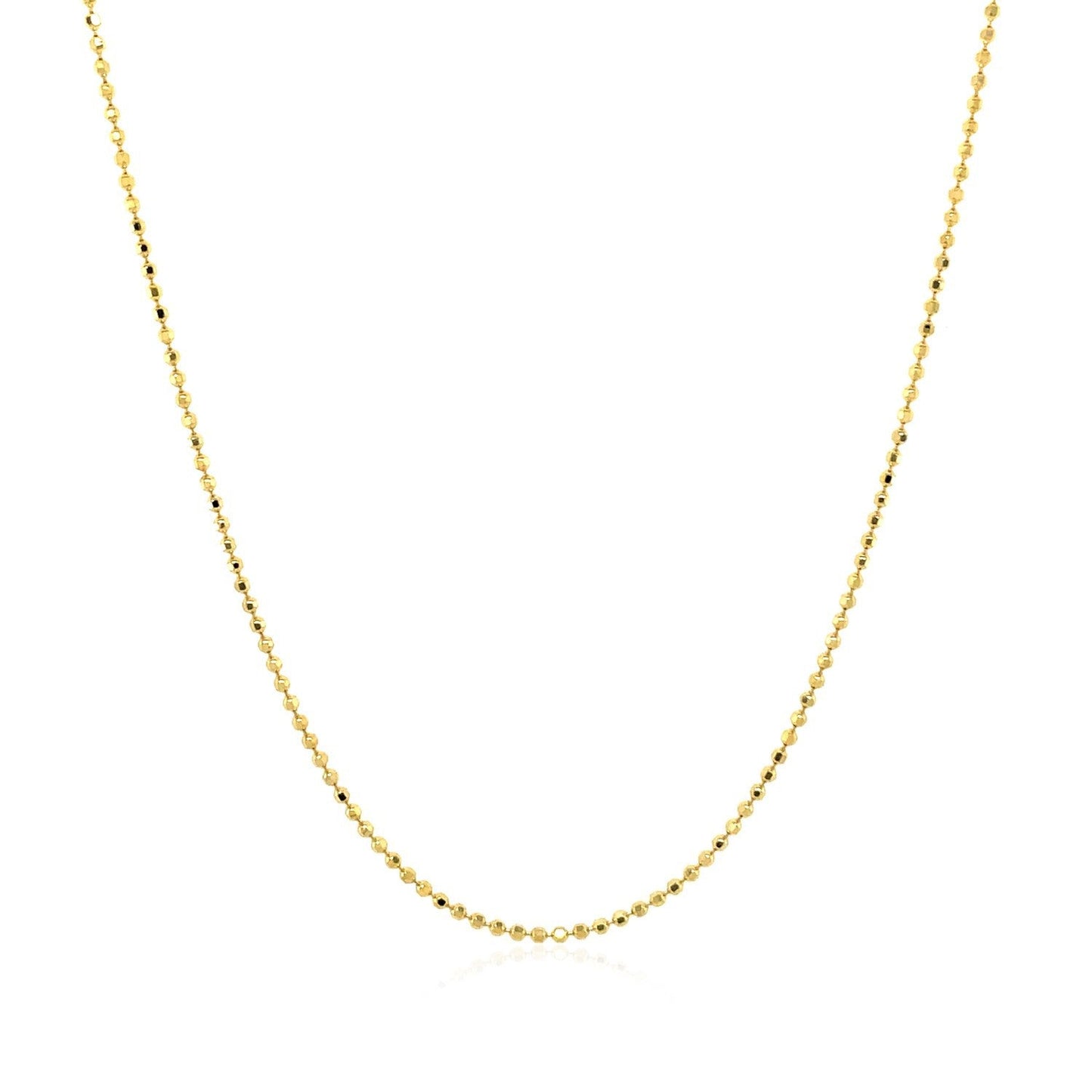14k Yellow Gold Diamond Cut Bead Chain - 1.0mm
