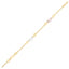 14k Tri-Color Gold Anklet with Heart Stations