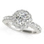 Bague de fiançailles en diamant motif floral en or blanc 14 carats