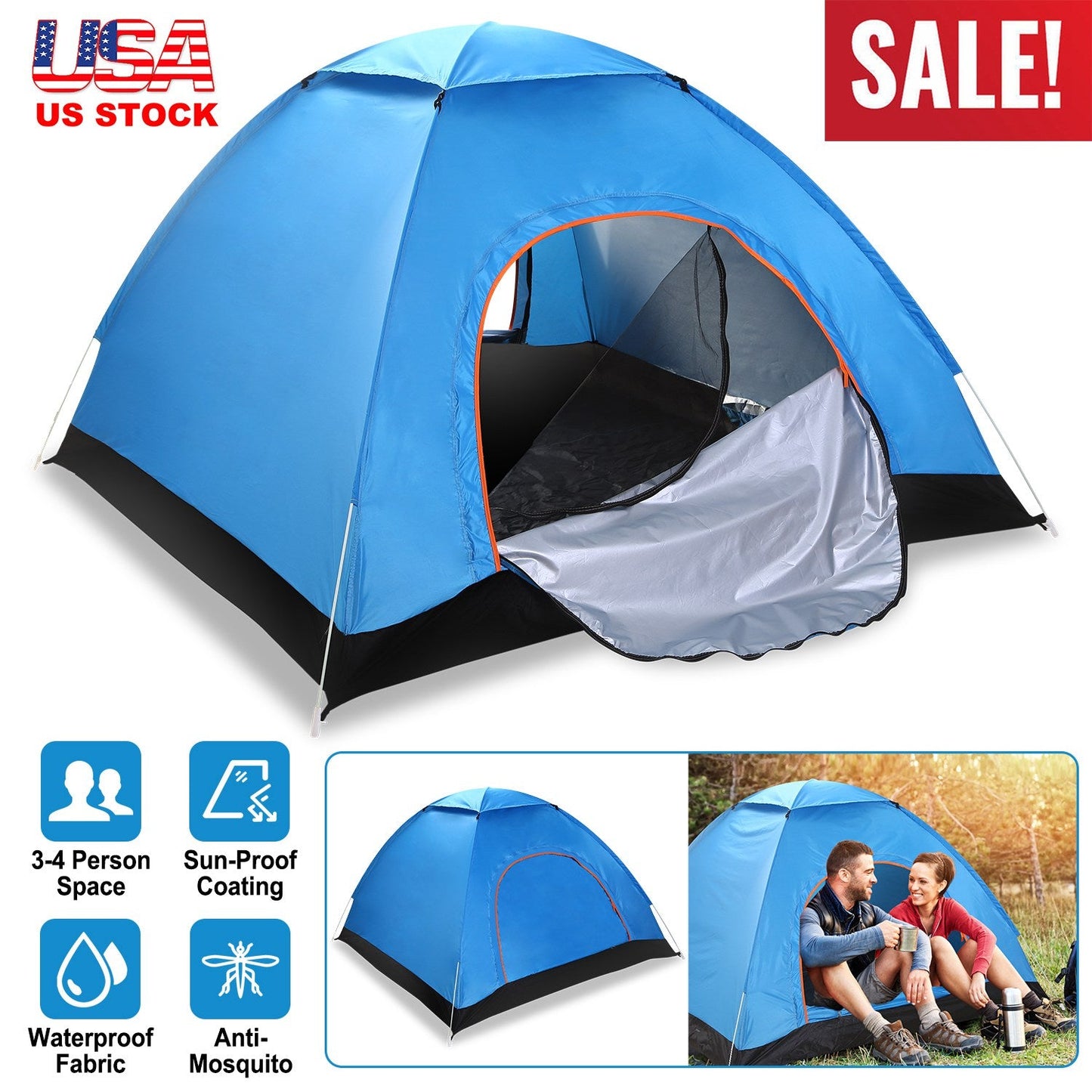 GBruno Carpa Impermeable para 4 Personas