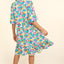 Vestido Floral con Mangas Abullonadas y Volantes para Mujeres