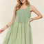 Decorative Button Sleeveless Babydoll Dress for Women