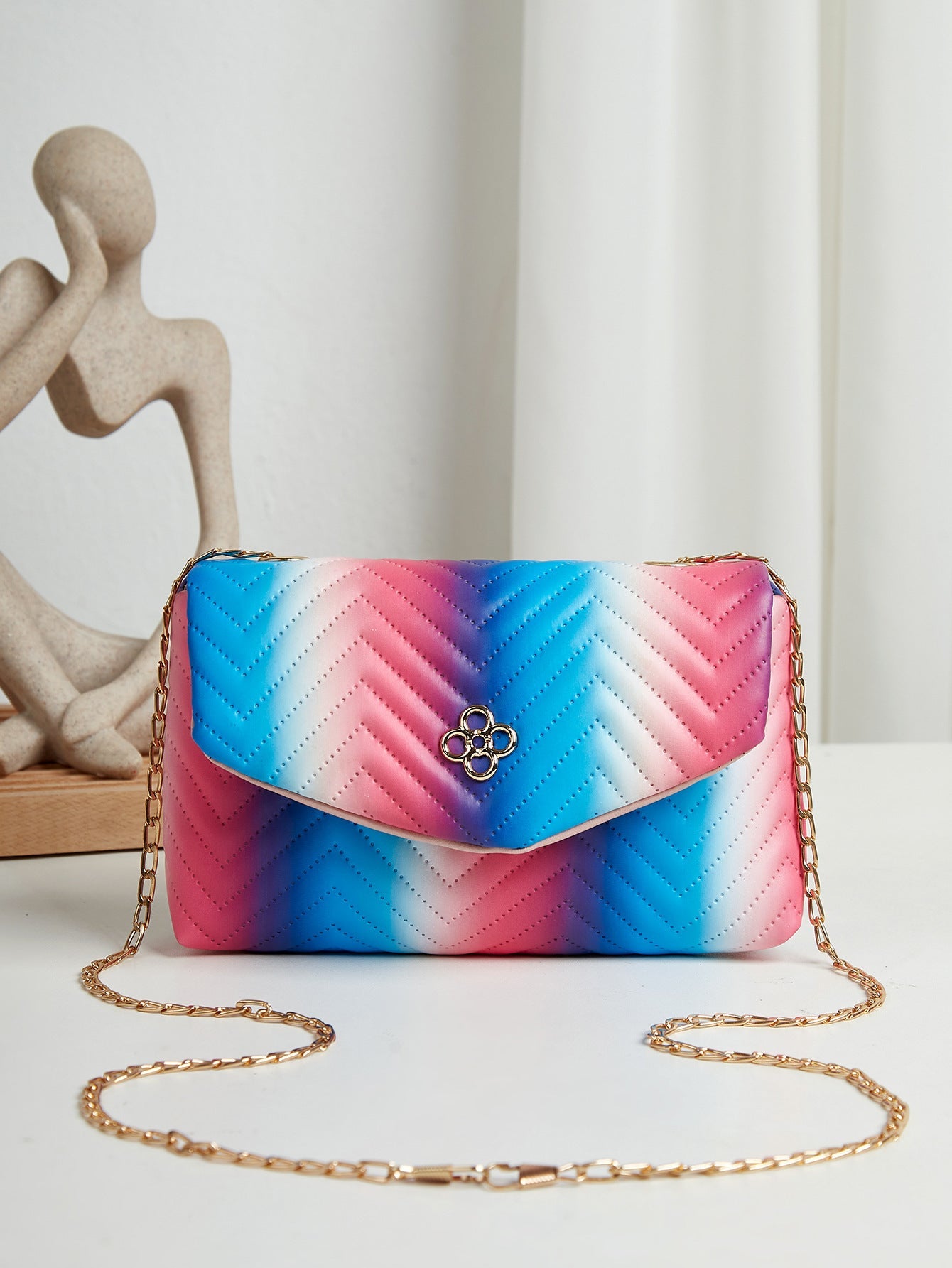 Trousse de maquillage élégante à contraste de couleurs pour le voyage