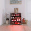 4 Layers Black Shoe Cabinet with Glass Door and Glass Layer Shoes Display Cabinet with LED light Bluetooth Control - Korvel