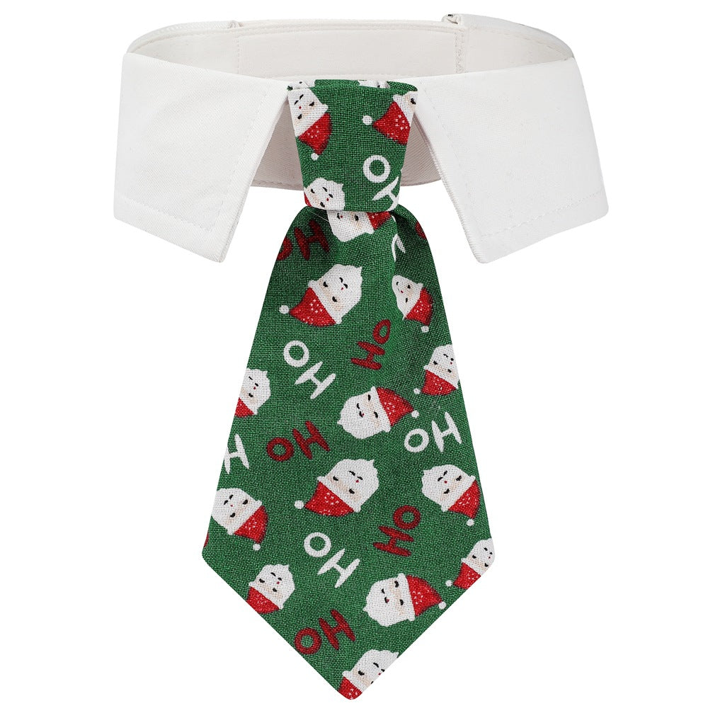 New British style handsome Christmas dog collar Christmas pet tie - Korvel
