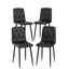 Dining Chairs Set of 4, Modern Kitchen Dining Room Chairs, PU Dining Chair Upholstered Cushion Seat and Sturdy Metal Legs - Korvel