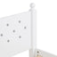 Twin Bed with Button-Decoration Headboard, with Bed Slats,White - Korvel