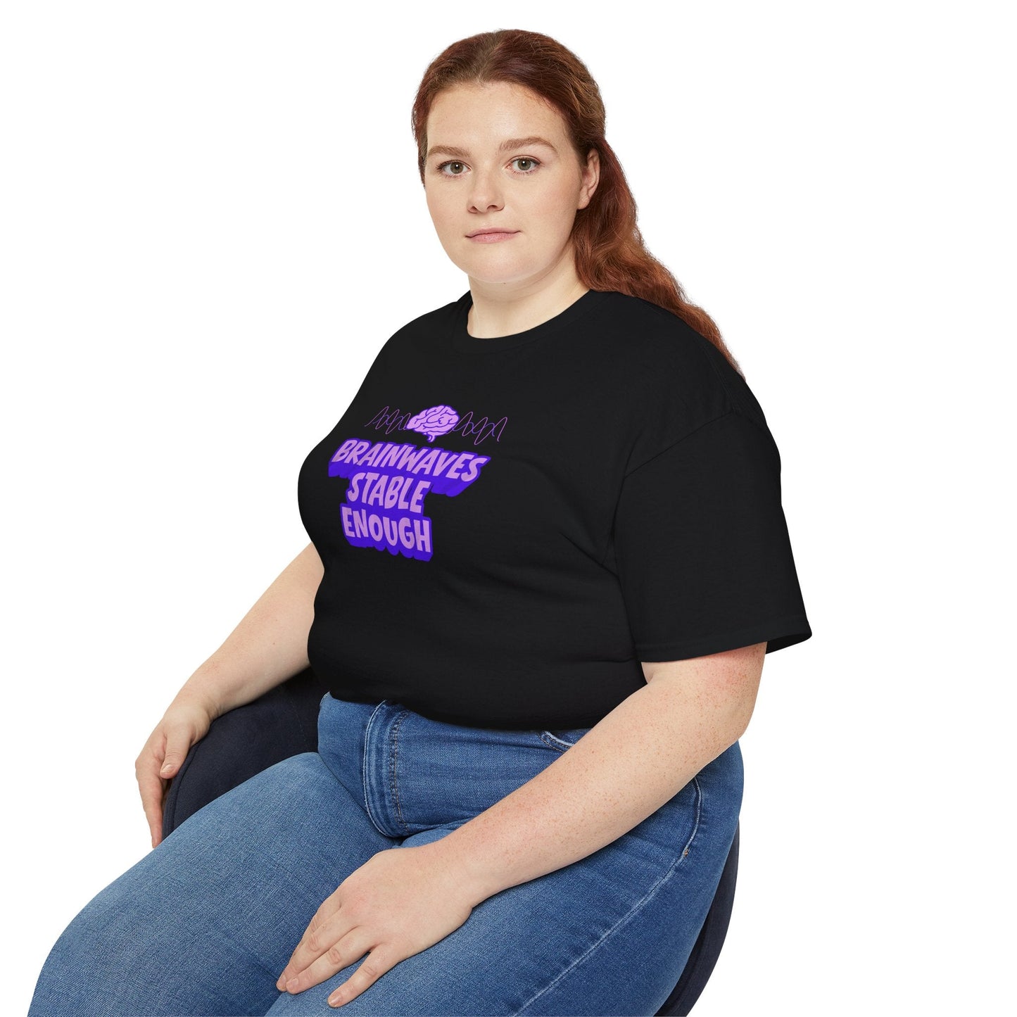 T-shirt unisexe en coton lourd Brainwaves Stable Enough