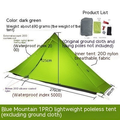 Tente de camping sans tige imperméable