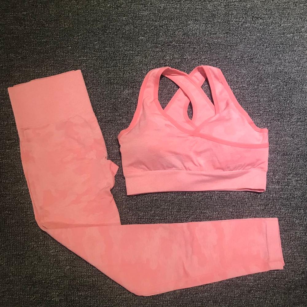 Ensemble de yoga camouflage pour femmes 2PCS - Vêtements de sport premium