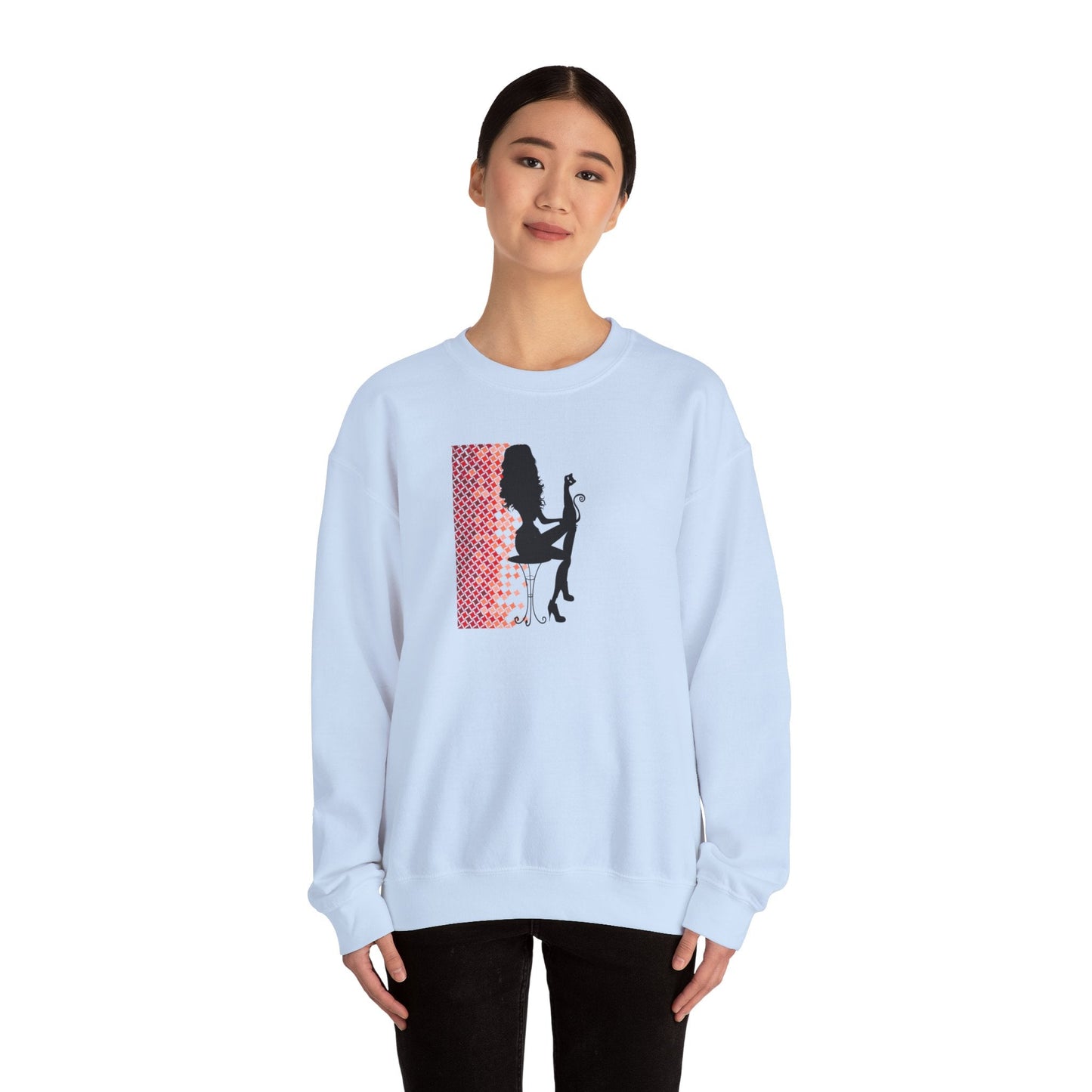 Poised Cat Lady Heavy Blend Crewneck Sweatshirt