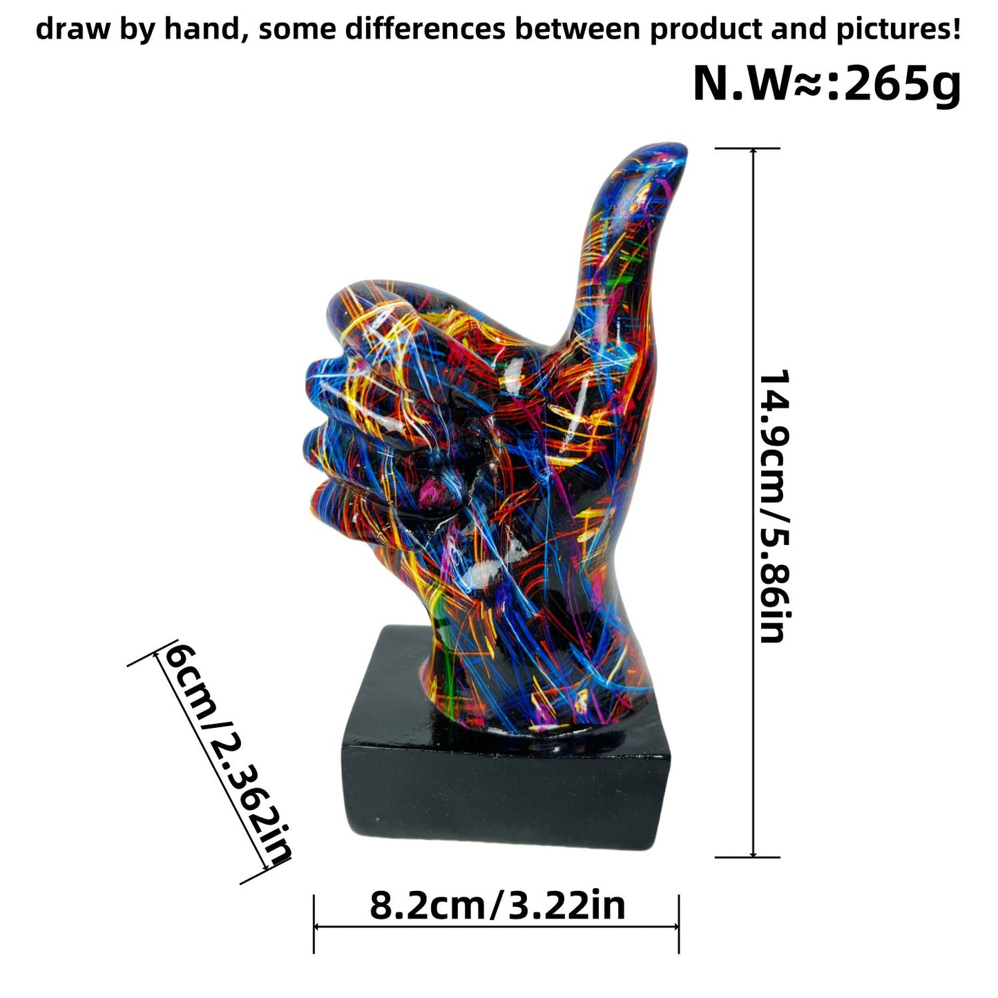 Internet celebrity graffiti gesture ornaments, home living rooms, offices, desktop exhibition halls, resin handicrafts, decorative products - Korvel