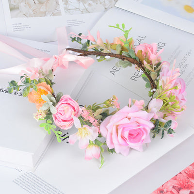 Simulated flower headdress tourist vacation princess flower fairy performance dance hair accessory female - Korvel