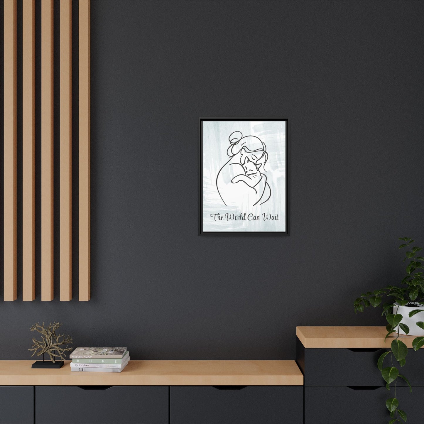 L'impression sur toile Chat Le Monde Peut Attendre