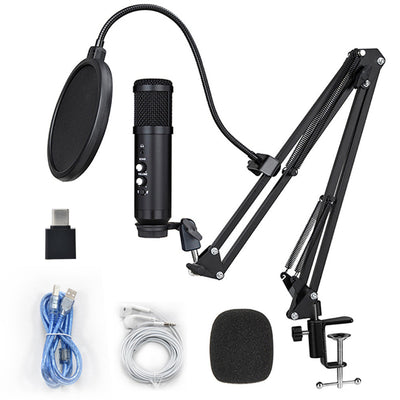 USB Condenser Microphone Mobile Computer Game Live Microphone Live Karaoke Conference Recording Microphone - Korvel