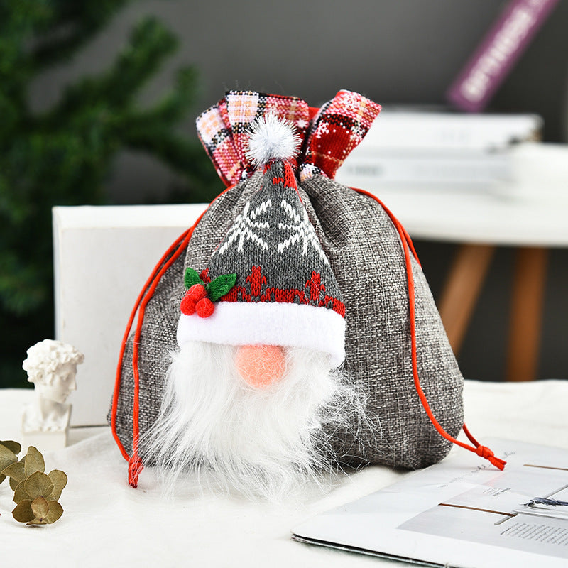 Christmas Faceless Doll Tote Bag Creative Christmas Apple Bag Candy Bag Christmas Gift Bundle Pocket - Korvel