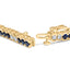 14K Yellow Gold Diamond & Blue Sapphire Tennis Bracelet - 7 Inches