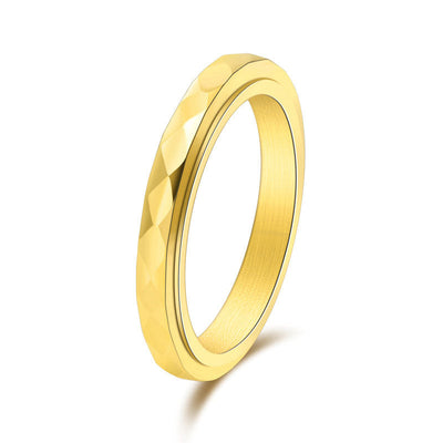 Diamond shaped niche jewelry for women, narrow cut food ring, rotatable ring - Korvel