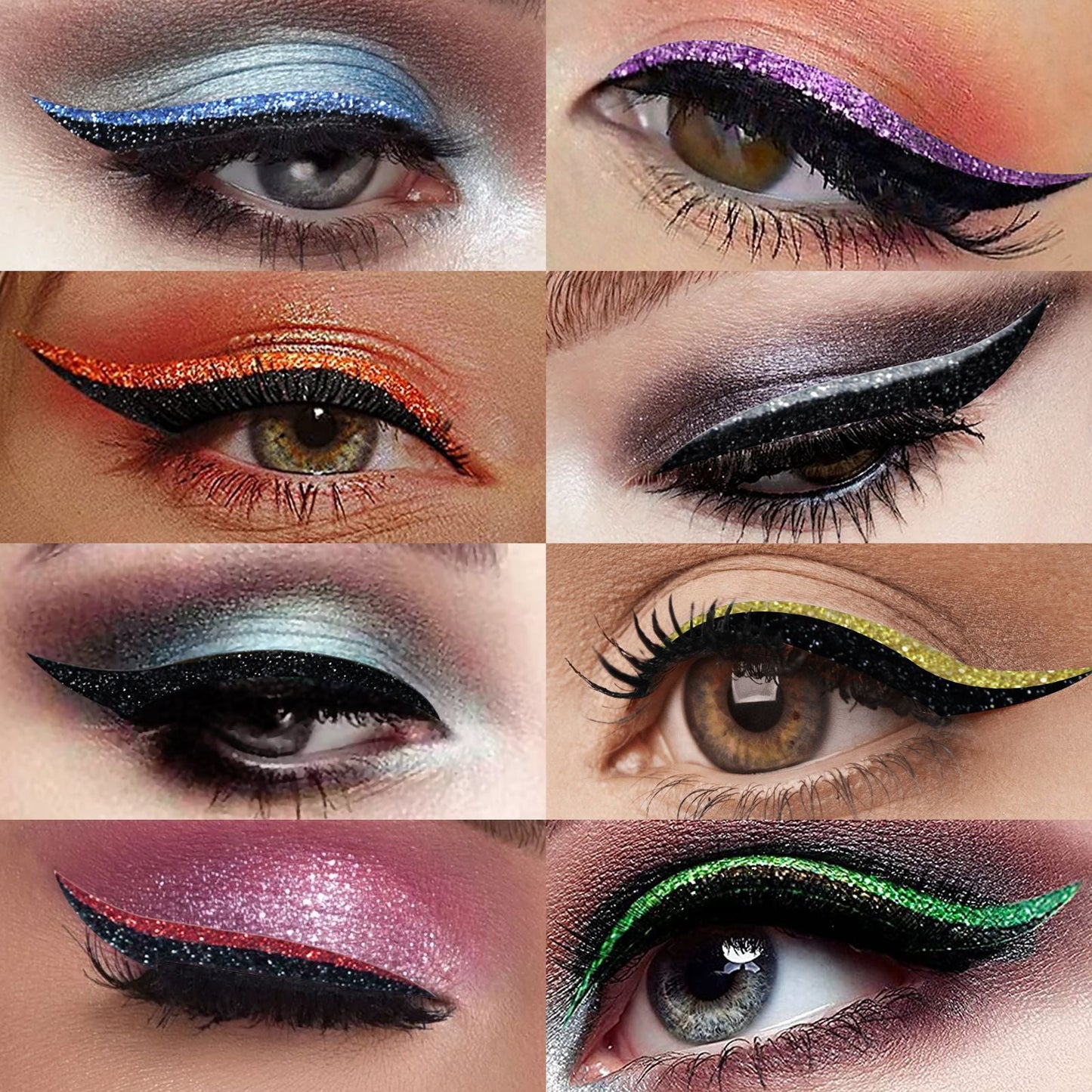 Eyeliner Stickers, Silver Light Makeup Eye Patch Party Nightclub Stage Silver Light Stage Double Eyelid Patch - Korvel