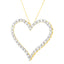 Collier Pendentif Cœur en Diamant Plaqué Or Jaune 10k en Argent Sterling - 18"