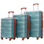 Hardshell Luggage Sets 3 Pcs Spinner Suitcase with TSA Lock Lightweight 20''24''28''  Green + ABS - Korvel