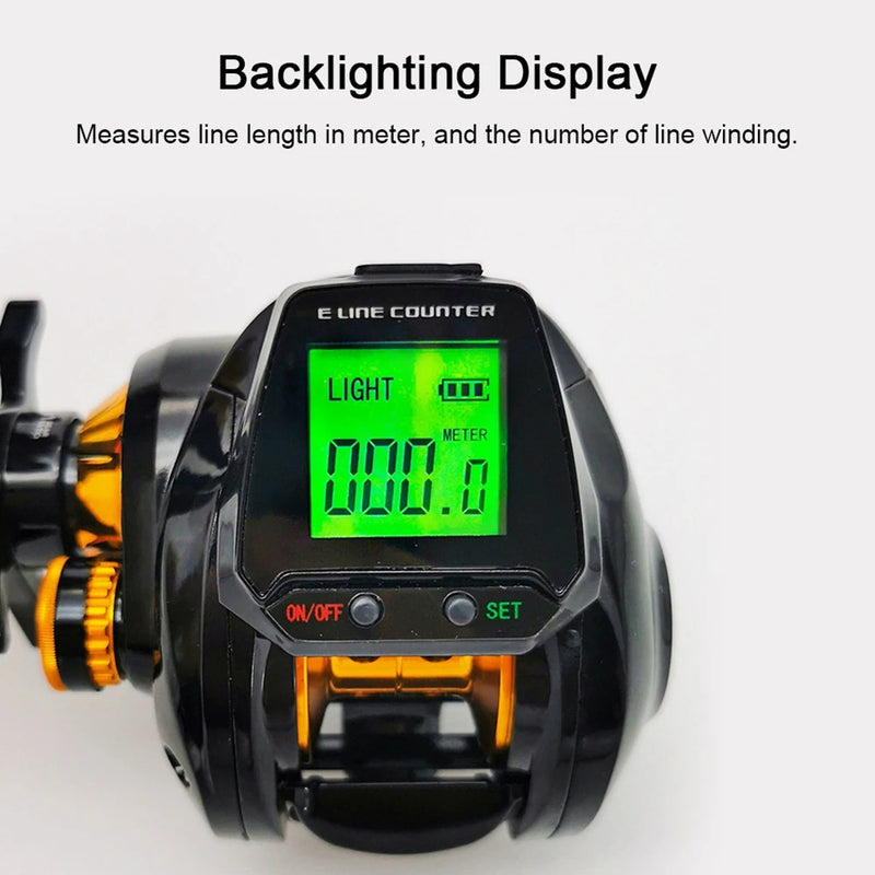 Premium 7.2:1 Digital Baitcasting Fishing Reel with Line Counter