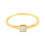 14K Yellow Gold Plated Sterling Silver Miracle Set Diamond Promise Ring - Size 6