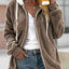 Cozy Fleece Zip-Up Hooded Jacket - Plus Size