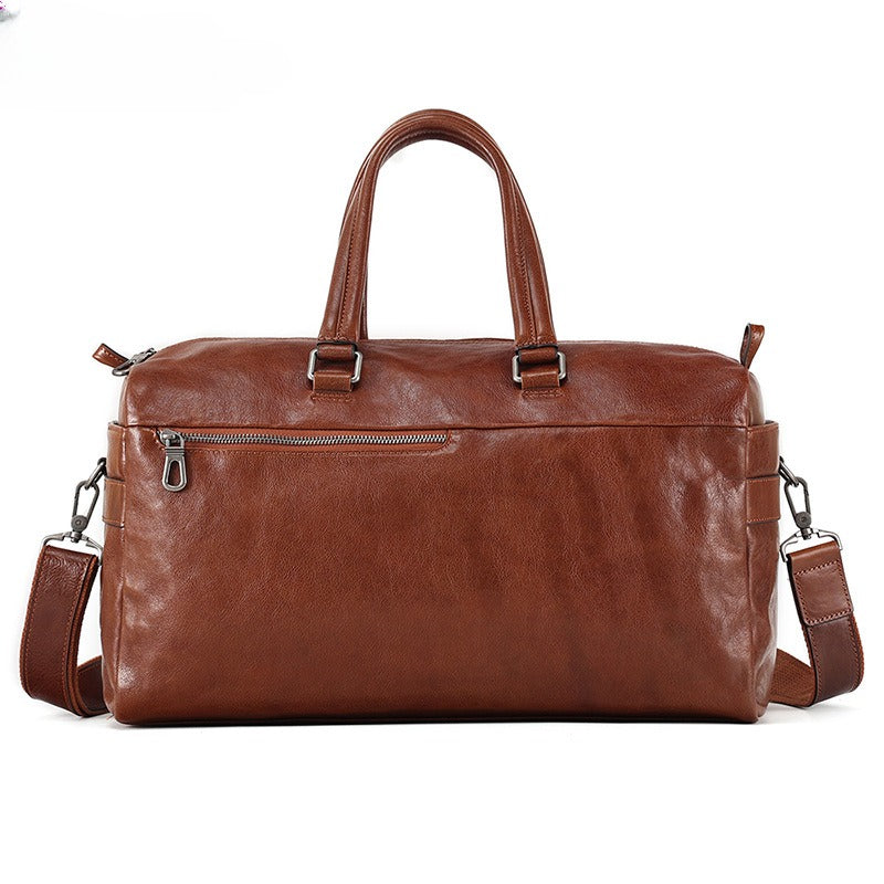 Sac de voyage en cuir rétro à main grande capacité