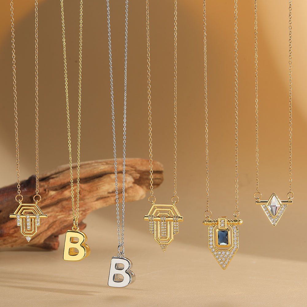 Elegant Roman Retro Flag Design Pendant Necklace
