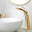 Elegant Red Rose Gold Bathroom Sink Faucet