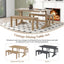 TREXM 3-piece retro dining table, rectangular stand table, and 2 4-person wooden stools (made of natural wood) - Korvel