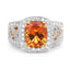 Bague en argent sterling avec citrine de 3,71 carats et topaze blanche