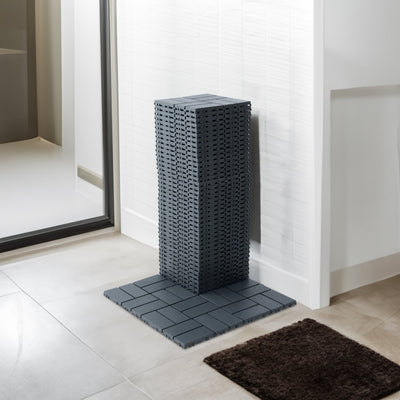 Plastic interlocking deck tiles, 44 terrace deck tiles, 12 "x12" square waterproof terrace floor tiles, gray - Korvel
