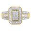 Anillo de Compromiso de Diamantes en Racimo de Oro Amarillo de 10K - Talla 7