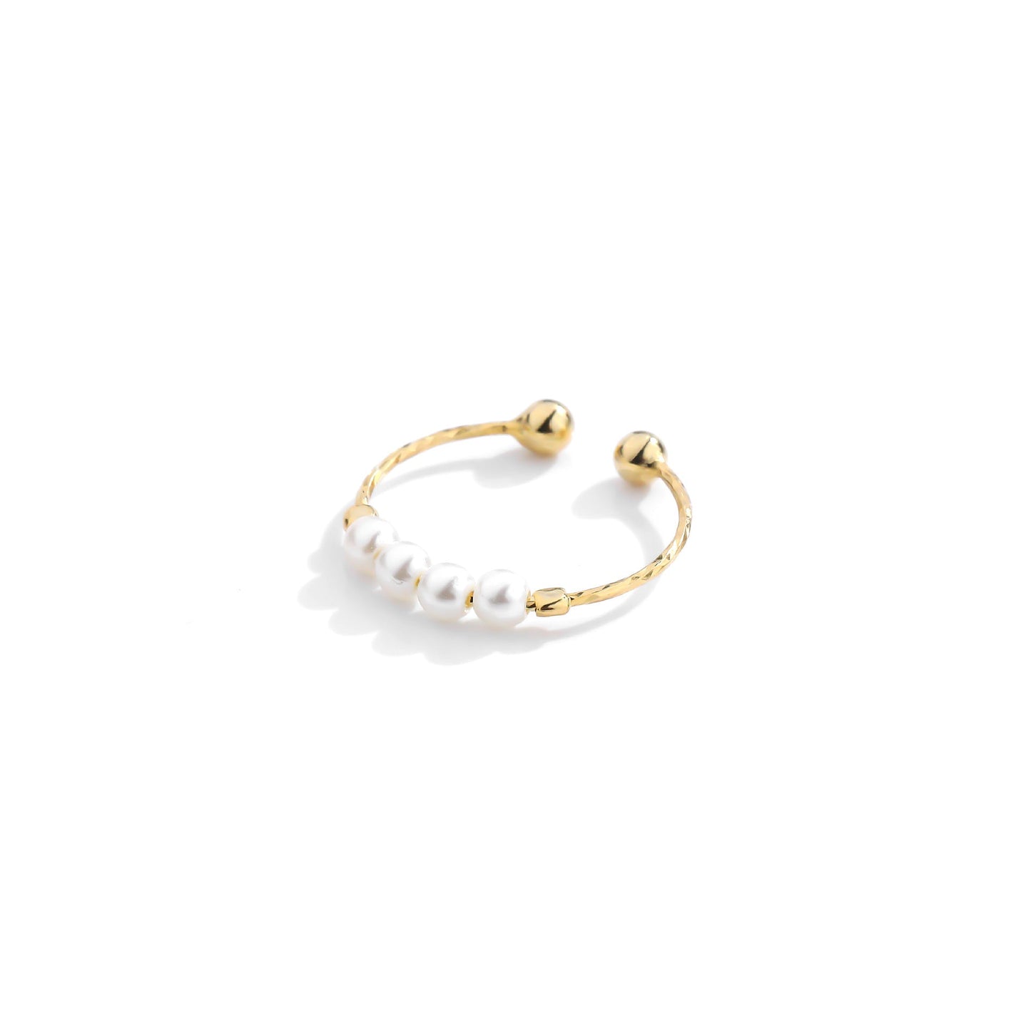 Retro imitation pearl ring women's magic decoration ring pure silver joint ring - Korvel