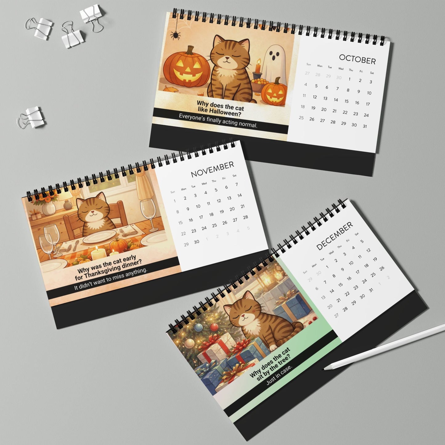 Cat Logic: Monthly Observations Desk Calendar – 2026