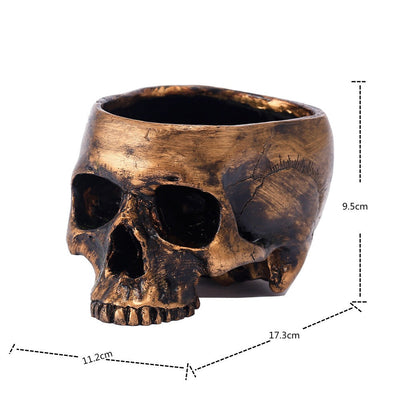Bronze Skeleton Flower Pot Candy Storage Plate Makeup Brush - Korvel