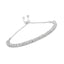 Pulsera de tenis ajustable de oro amarillo de 10K sobre plata esterlina