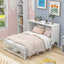 Queen Size Murphy Bed with Built-In Charging Station and a Shelf  White - Korvel