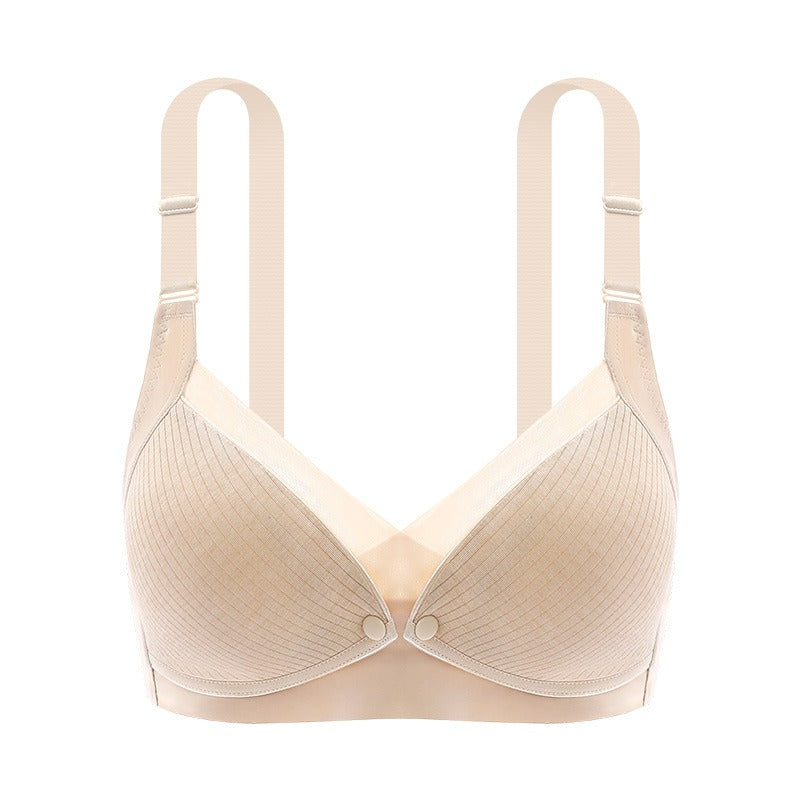 Nursing Underwear Maternity Underwear Front Open Buckle Thin Seamless Bra Cotton Lining Large Size Nursing Bra - Korvel