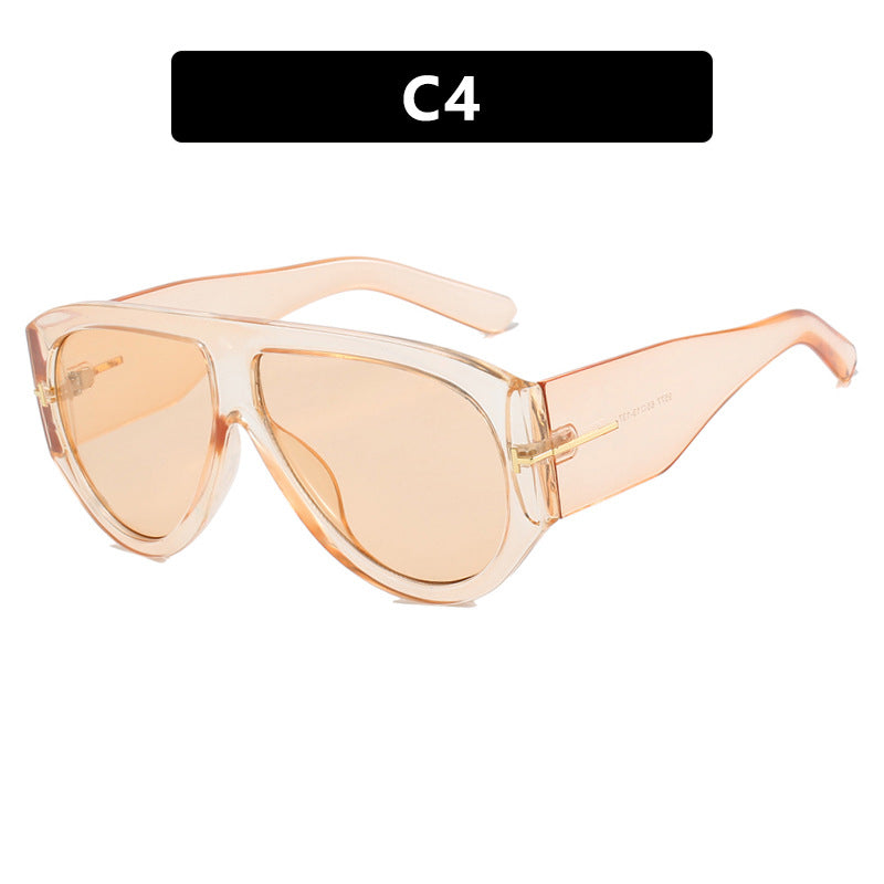 T-Shaped Large Frame Sunglasses - Personalized Women's Style